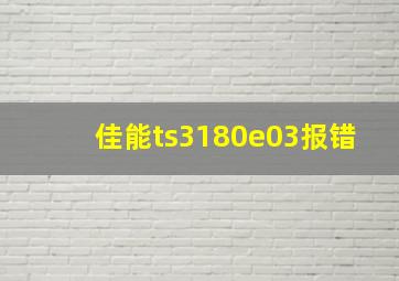 佳能ts3180e03报错