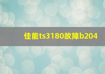 佳能ts3180故障b204