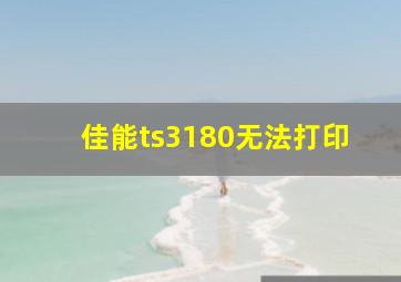 佳能ts3180无法打印