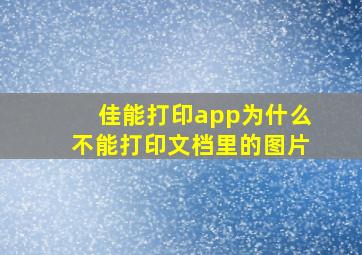 佳能打印app为什么不能打印文档里的图片