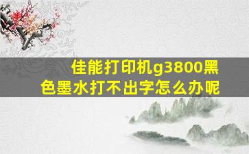 佳能打印机g3800黑色墨水打不出字怎么办呢