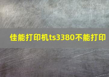 佳能打印机ts3380不能打印