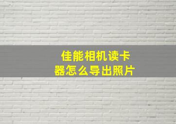 佳能相机读卡器怎么导出照片