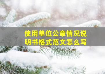 使用单位公章情况说明书格式范文怎么写