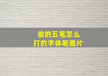 俊的五笔怎么打的字体呢图片