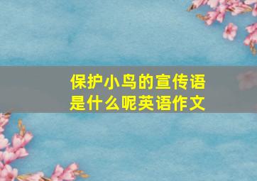 保护小鸟的宣传语是什么呢英语作文