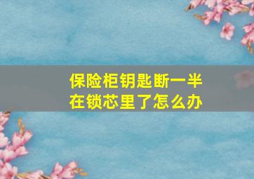 保险柜钥匙断一半在锁芯里了怎么办