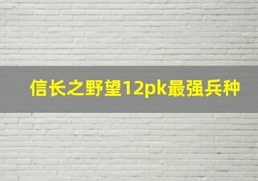 信长之野望12pk最强兵种