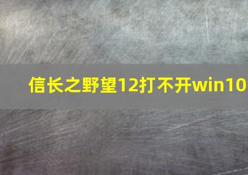 信长之野望12打不开win10