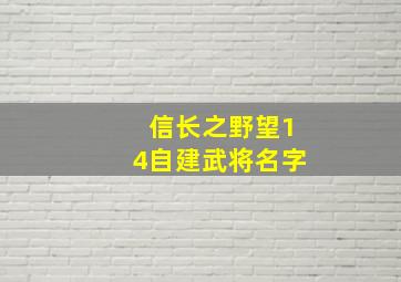 信长之野望14自建武将名字