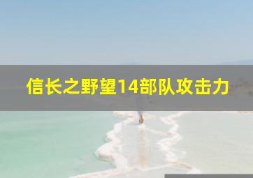 信长之野望14部队攻击力