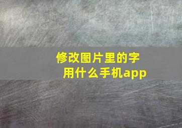 修改图片里的字用什么手机app