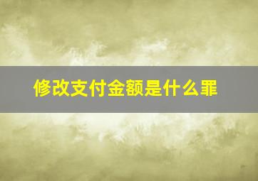 修改支付金额是什么罪