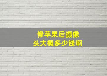 修苹果后摄像头大概多少钱啊