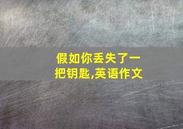 假如你丢失了一把钥匙,英语作文