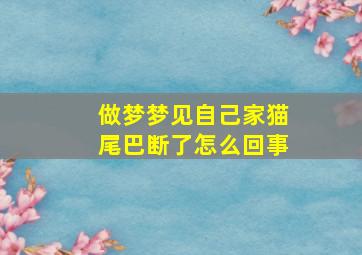 做梦梦见自己家猫尾巴断了怎么回事