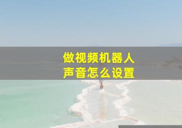 做视频机器人声音怎么设置