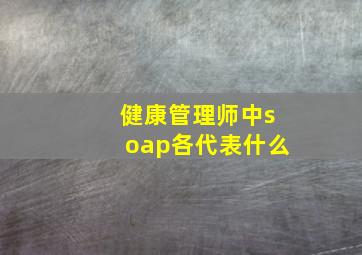 健康管理师中soap各代表什么