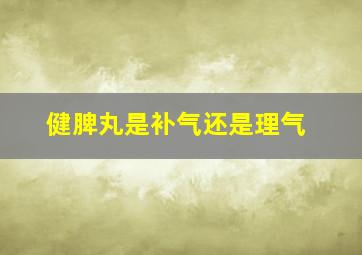 健脾丸是补气还是理气