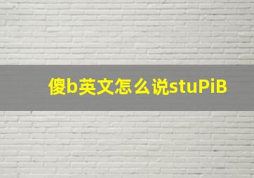 傻b英文怎么说stuPiB