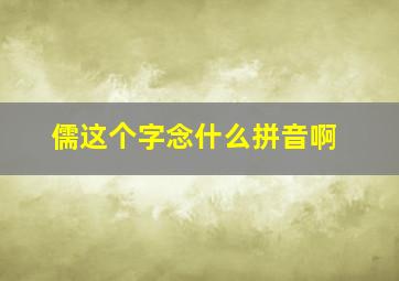 儒这个字念什么拼音啊