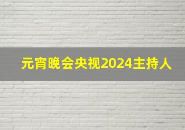 元宵晚会央视2024主持人