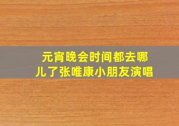 元宵晚会时间都去哪儿了张唯康小朋友演唱