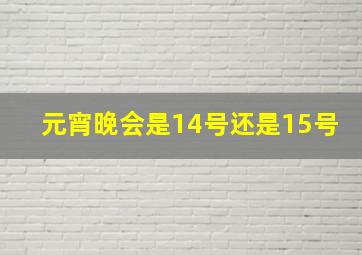 元宵晚会是14号还是15号