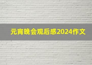 元宵晚会观后感2024作文