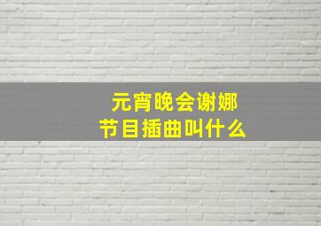 元宵晚会谢娜节目插曲叫什么