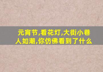 元宵节,看花灯,大街小巷人如潮,你仿佛看到了什么