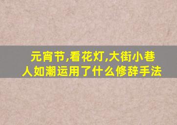 元宵节,看花灯,大街小巷人如潮运用了什么修辞手法