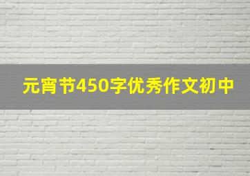 元宵节450字优秀作文初中