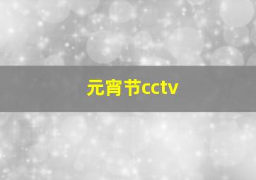 元宵节cctv