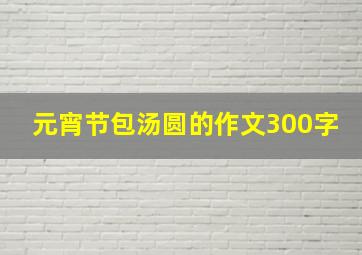 元宵节包汤圆的作文300字