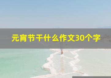 元宵节干什么作文30个字