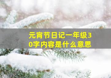 元宵节日记一年级30字内容是什么意思