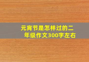 元宵节是怎样过的二年级作文300字左右