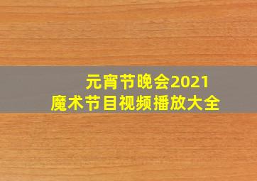 元宵节晚会2021魔术节目视频播放大全