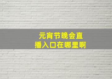 元宵节晚会直播入口在哪里啊