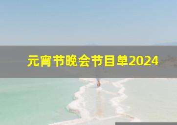 元宵节晚会节目单2024