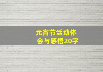 元宵节活动体会与感悟20字