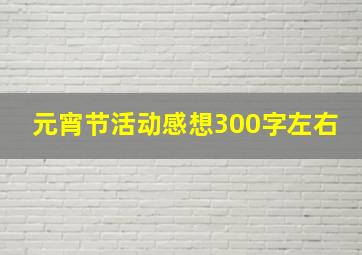 元宵节活动感想300字左右