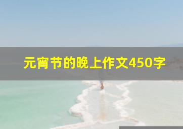 元宵节的晚上作文450字