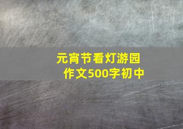 元宵节看灯游园作文500字初中