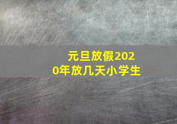 元旦放假2020年放几天小学生