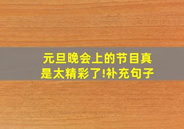 元旦晚会上的节目真是太精彩了!补充句子