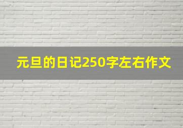 元旦的日记250字左右作文