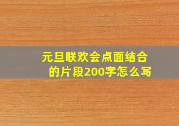 元旦联欢会点面结合的片段200字怎么写