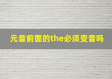 元音前面的the必须变音吗